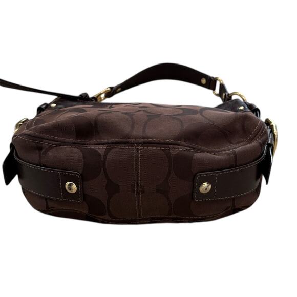 Y2k Coach 12674 Zoe Signature Logo Brown Jaquard Hobo Bag - Picture 7 of 9